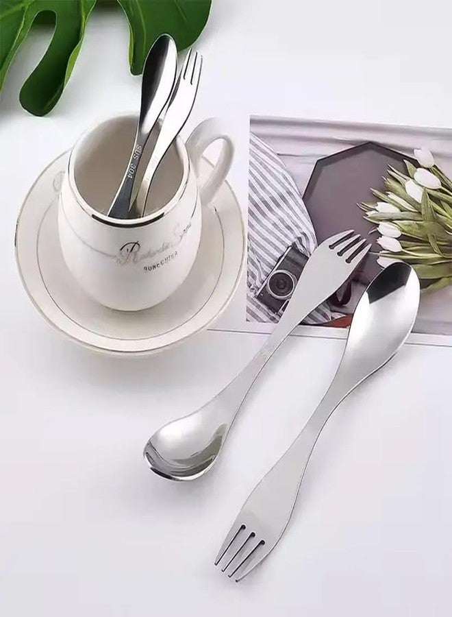 Being One Stainless Steel Double-Ended Spoon and Fork Dual-Purpose Multi-Functional Two-in-one Fork and Spoon Integrated Outdoor Camping Tableware (1) - Image 2